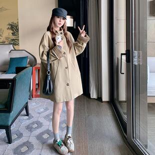 中长款 卡韩版 新款 883感风衣女秋季 闲小个子宽松 学色院风高级C323