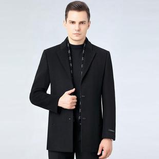 中长款羊领绒大衣西装男士双高档内面呢子6618-F羊毛西服鹅绒胆外