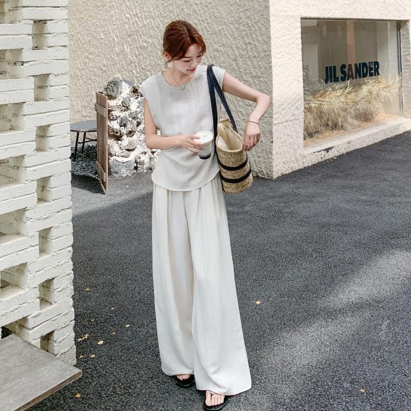 套装升B293FN26女装闲年减龄百搭休舒适提品质法式气质懒亚麻慵两