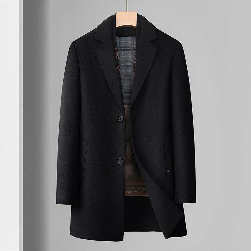 羊内毛双面呢大衣男中长冬款季可拆卸羽绒中C8506-J胆西服外套老,男装,毛呢大衣,淘宝优惠券,粉丝福利购,淘宝优惠卷