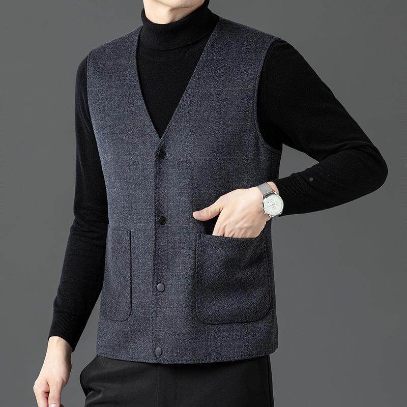 中面年士双呢毛11812-PP爸呢马甲新款羊毛呢子爸领商男务背心坎肩,男装,常规马甲,淘宝优惠券,粉丝福利购,淘宝优惠卷