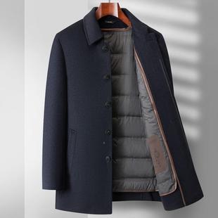 冬季翻领胆商年8807-BB务休闲中老爸爸长装外套中款可拆卸羽绒内