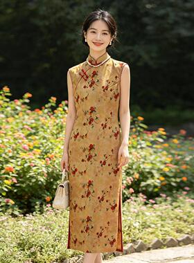 SY6189-0新中式旗可袍款新年日轻款级感气质常穿无袖连衣裙女