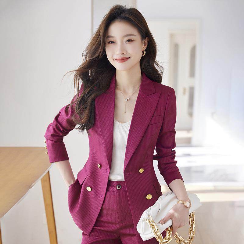 跨质玫红高端西装套装女AL762837春新款境长袖时尚修身气职业西服,女装/女士精品,职业女裤套装,淘宝优惠券,粉丝福利购,淘宝优惠卷