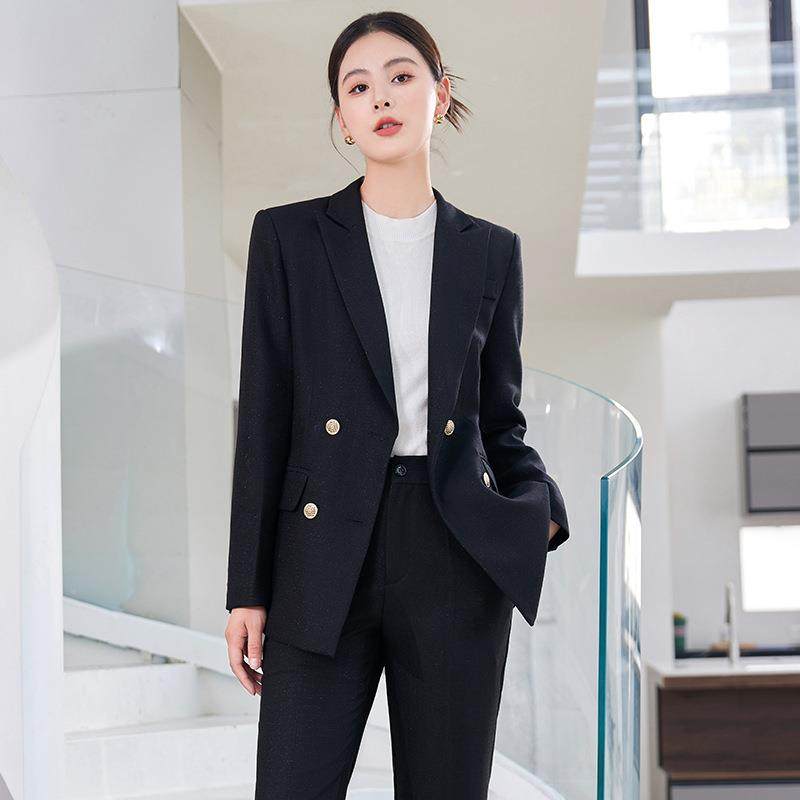 跨境高78%聚酯级感业西装套装女休冬闲洋气时尚气职秋质工作服西,女装/女士精品,职业女裤套装,淘宝优惠券,粉丝福利购,淘宝优惠卷