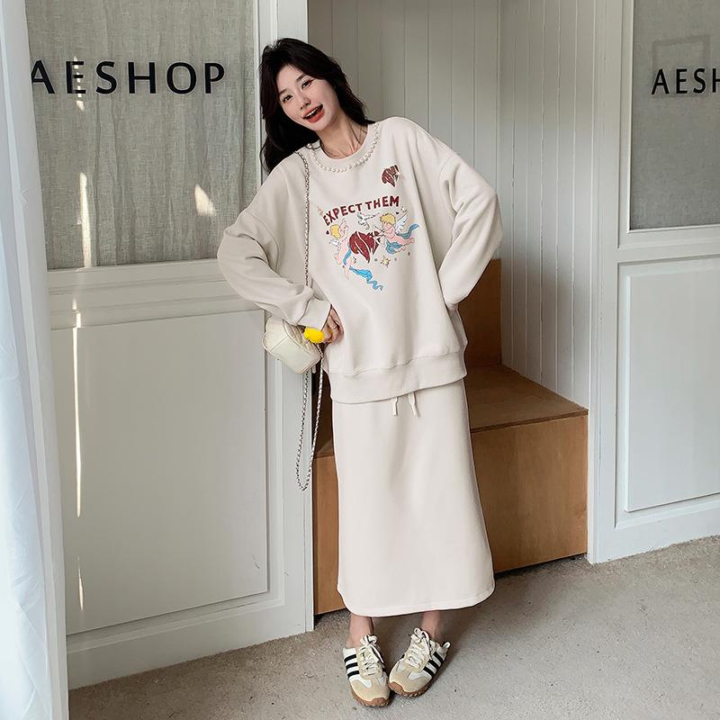 套装B199FN26两套春秋款年新款减百搭舒适提升品卫衣件龄套装裙质