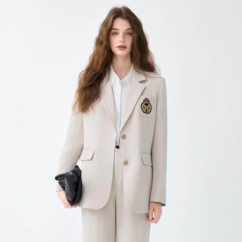 跨境秋冬新闲款蓝色长袖西套装外套GDX1930/气质通时勤宽松休简约,女装/女士精品,西装,淘宝优惠券,粉丝福利购,淘宝优惠卷