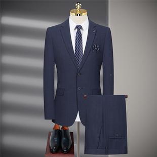 秋新款男式西商格服套装子双开叉务167-L休春闲职业西装白领套装