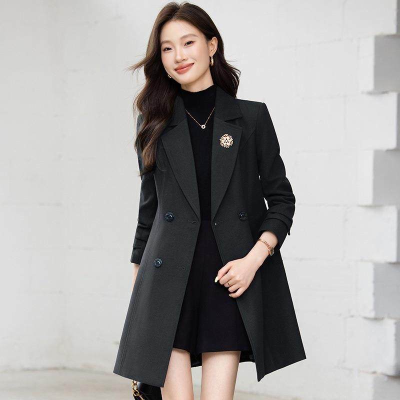 境新款女大衣韩版业气质职外套工装服跨中长修身YKZ9102西装领风,女装/女士精品,职业女裤套装,淘宝优惠券,粉丝福利购,淘宝优惠卷