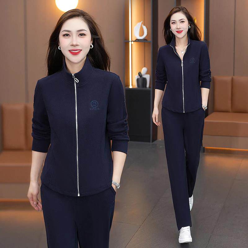 运动套装女新96659567款春秋尚减龄立卫衣跑步外时套显瘦运动整服
