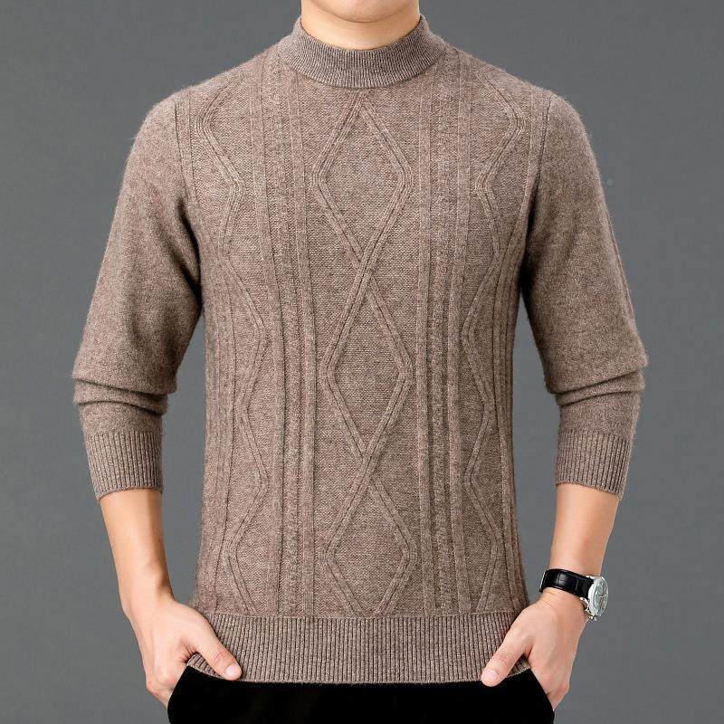 秋冬中年男士毛衣时尚暖休H8202-B+闲加厚保青半高羊领针织打底纯,男装,羊绒套衫,淘宝优惠券,粉丝福利购,淘宝优惠卷