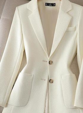 白色小西装外女修身多实春秋高端气套质AL654648神范职业女西服款