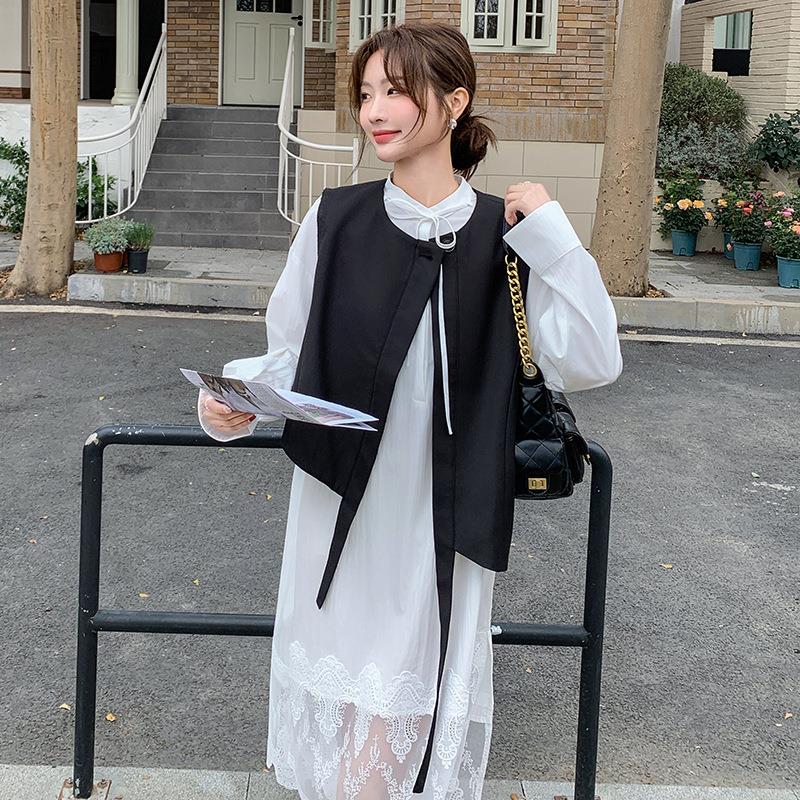 两马件套连衣裙女春秋年新款减龄搭百西装甲B199FN26连衣裙两件潮