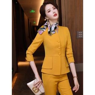 高职端案业西套装女秋冬装前台工装售楼部9505珠宝店物业场客服工