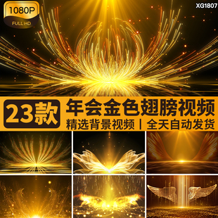 公司年会颁奖启动仪式销冠军翅膀光效晚会舞台LED大背景视频素材