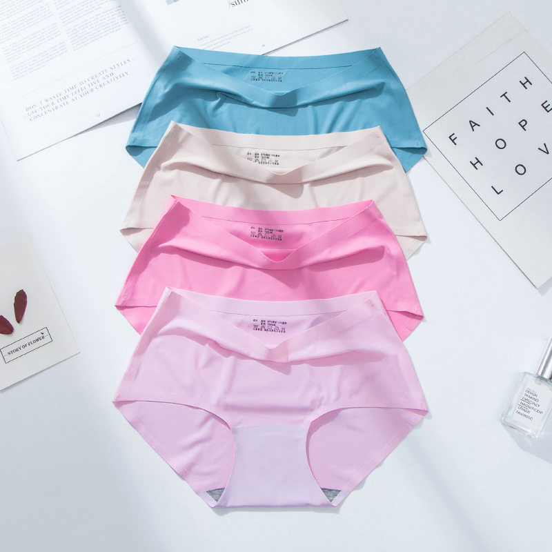 一片式冰丝内裤女纯棉裆健身瑜伽