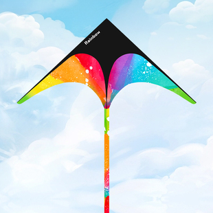 三角彩虹风筝带线轮套装潍坊卡通微风易飞儿童大人手持到手可飞