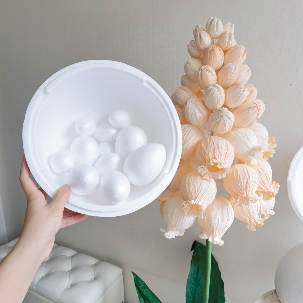 泡沫花苞 风信子花芯水滴皱纹纸纸藤大型花手工纸艺材料diy配件