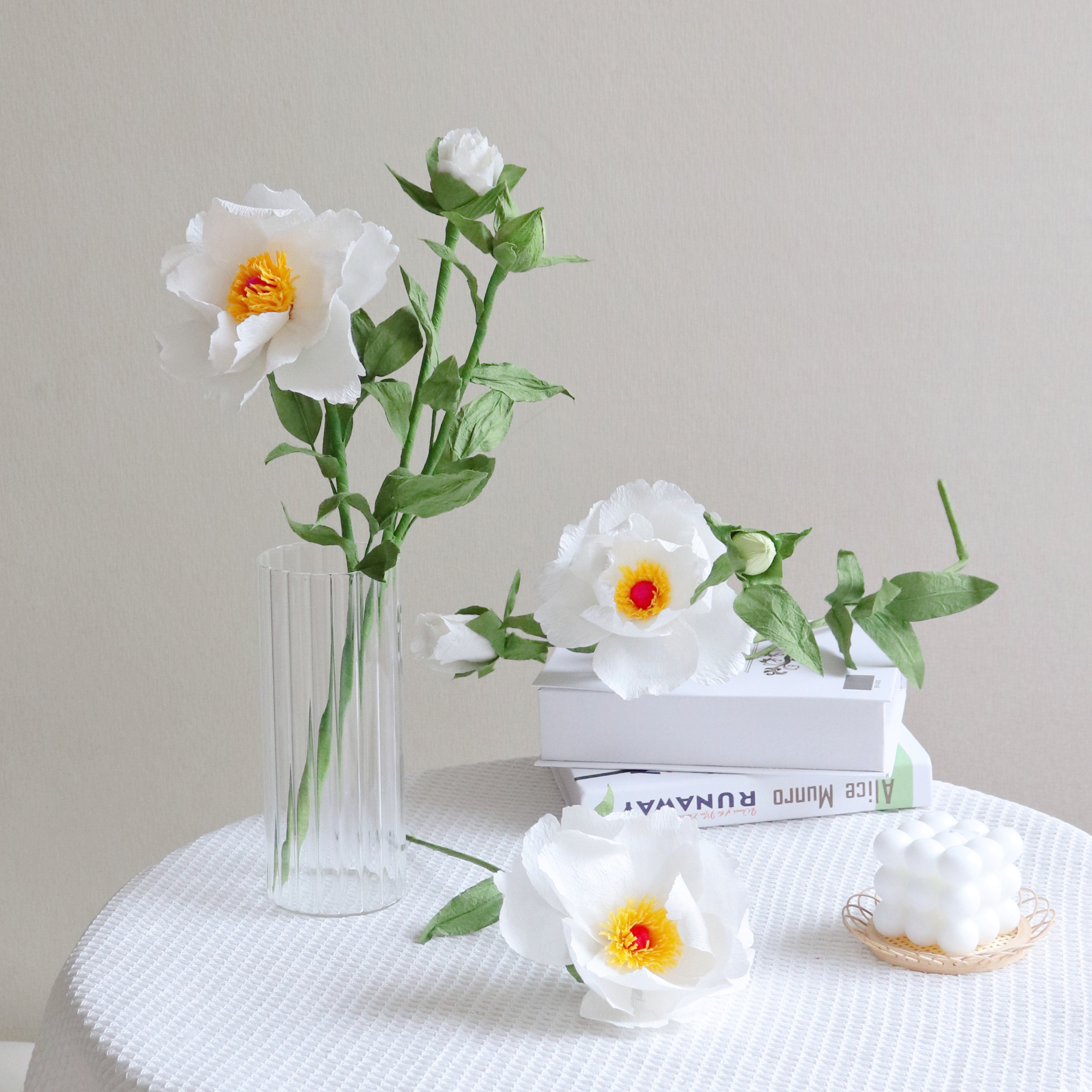 油牡丹材料包 手工纸花diy材料皱纹纸手揉纸花制作劳技课作业套件