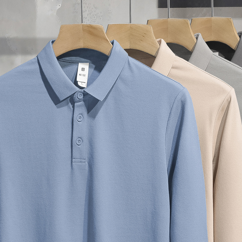 丝光珠地棉翻领polo衫亲肤透气