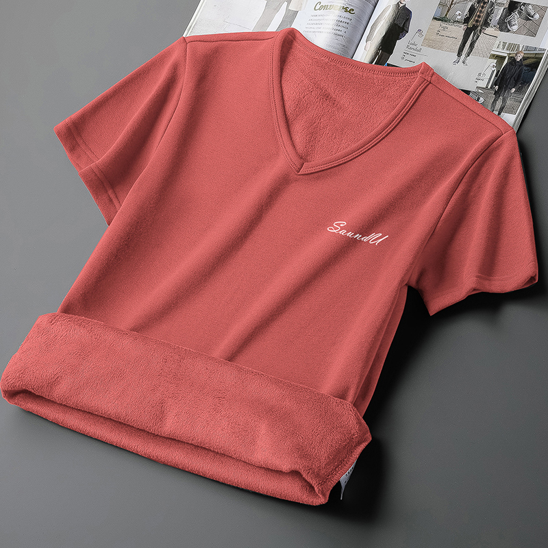 保暖加绒加厚短袖T恤蓄热持久