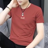 短袖 字母印花半袖 2026新款 男装 圆领上衣服 夏季 莫代尔冰丝t恤男士