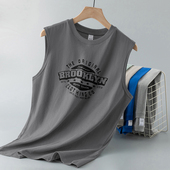 纯棉背心男士 t恤全棉汗衫 夏季 外穿健身篮球跨栏运动坎肩宽肩无袖