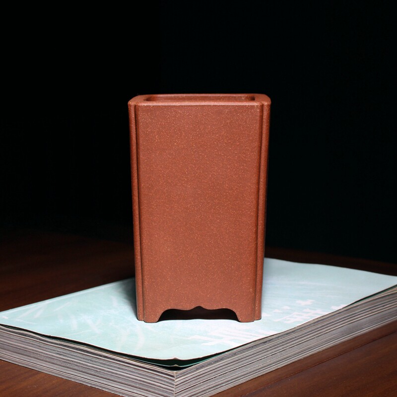 如意足抽角四方形签筒精品紫砂花盆小盆景盆栽兰花盆原矿粗砂透气