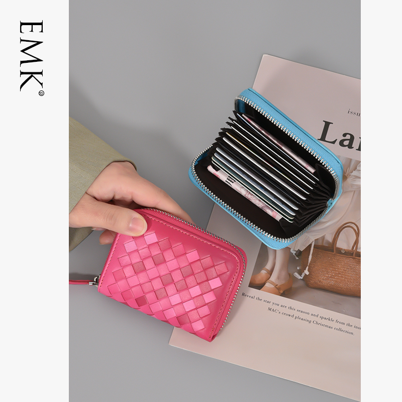 真皮多卡位卡包女拉链卡夹