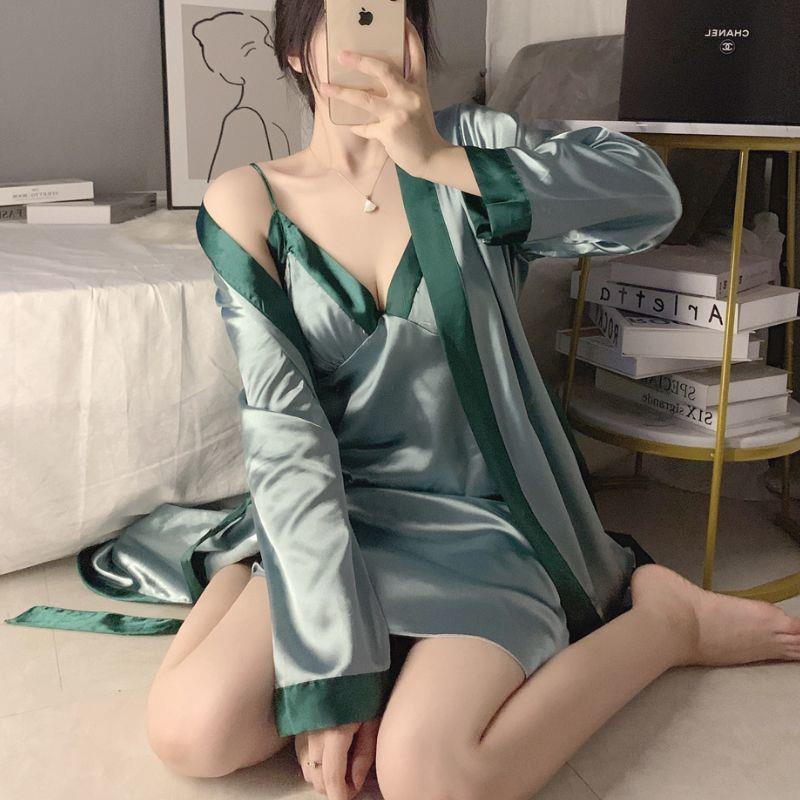 冰丝睡裙女春秋季长袖性