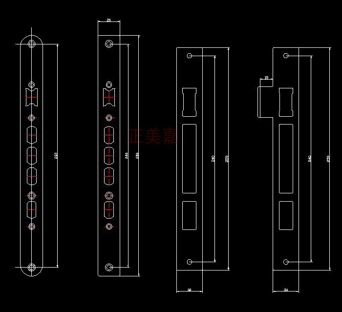 正美嘉-专业智能指纹锁体导向片门框锁片扣片定制CAD绘图设计确认