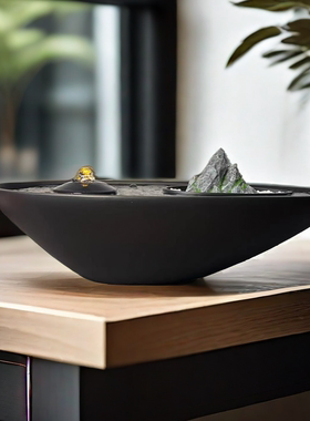 现代创意喷泉家居玄关门店会所前台办公桌面开业乔迁招财流水摆件