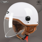 半盔安全帽 保暖冬款 野马3c认证电动摩托车头盔男女士四季 通用冬季