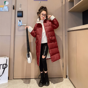 女童羽绒服轻薄2023冬装新款中大童女孩儿童洋气中长款白鸭绒外套