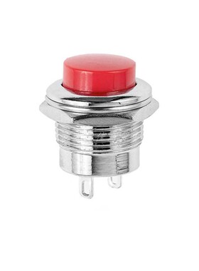 电子开关台湾宏聚金属按键开关红色自复位按钮开关PB-02M开孔16MM