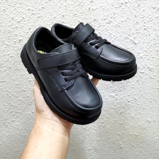中学生皮鞋男青少年香港大童黑色真皮高中初中生男孩子校服鞋