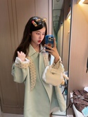 PINKMOON 宽松休闲外套 风衣女韩版 秋日序曲 兔耳朵可拆卸中长款