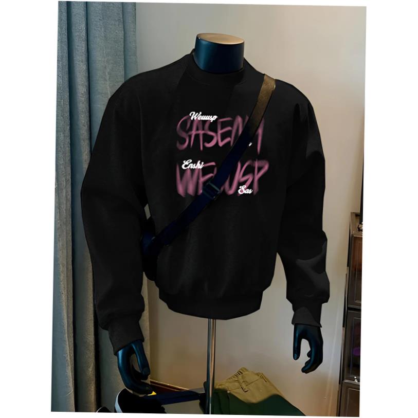 春秋加绒痞帅套头卫衣男女ins