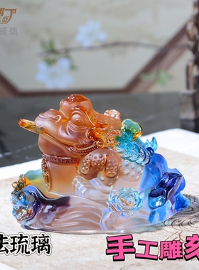 金蟾汽车内饰品摆件车载高档招财金蝉三足蟾蜍车上中控台装饰用品