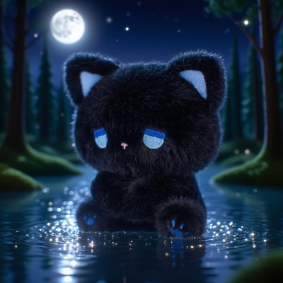 原创正版emo熊呆呆坐姿毛绒玩具小熊小猫咪公仔玩偶女生生日礼物
