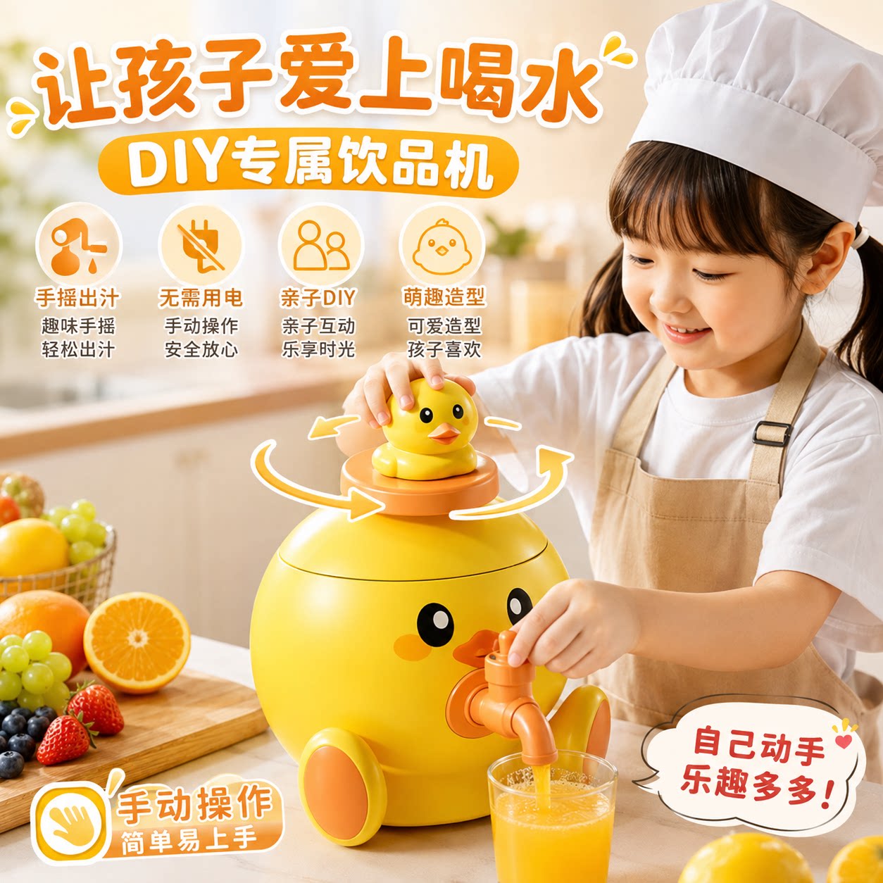 儿童手摇榨汁机玩具过家家仿真