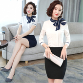 空姐制服职业套装 套裙美容师工作服高端 女神范气质酒店前台工作装