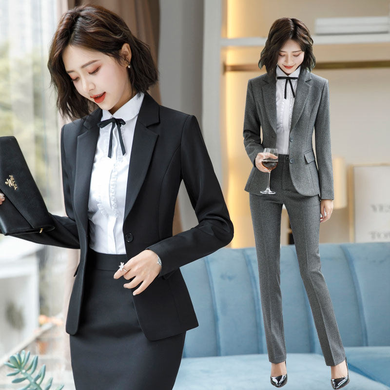 酒店工作服女餐饮服务员收银前台职业套装KTV领班经理制服春秋