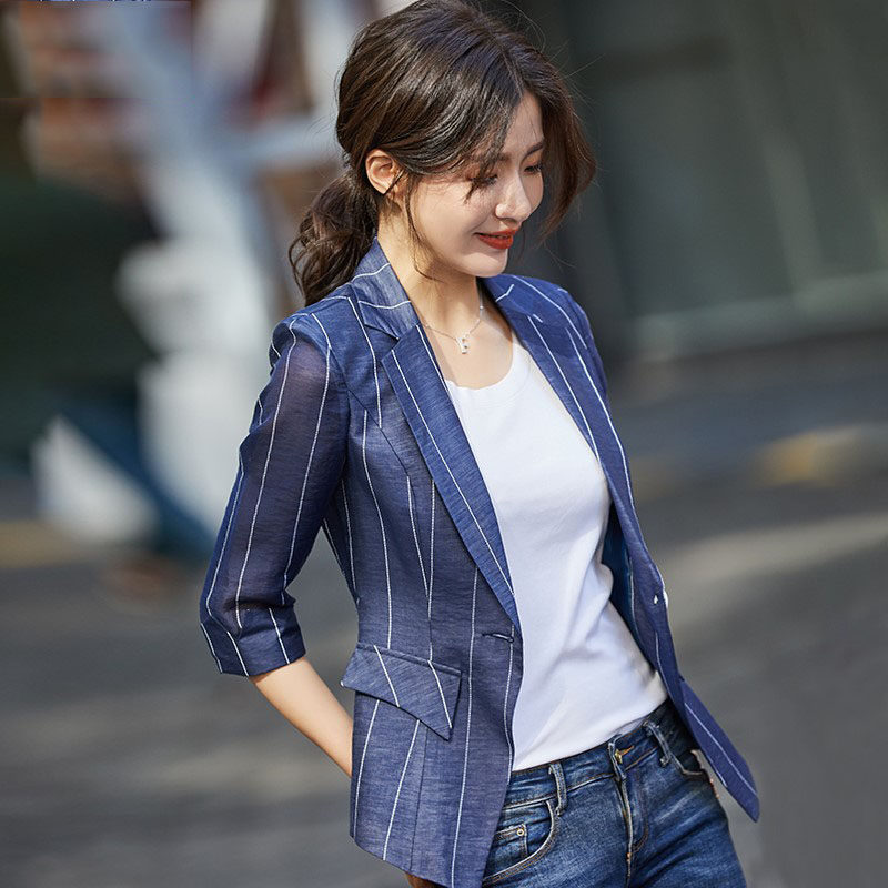 小西装外套女薄上衣修身短款小个子夏季韩版时尚休闲新款中袖西服