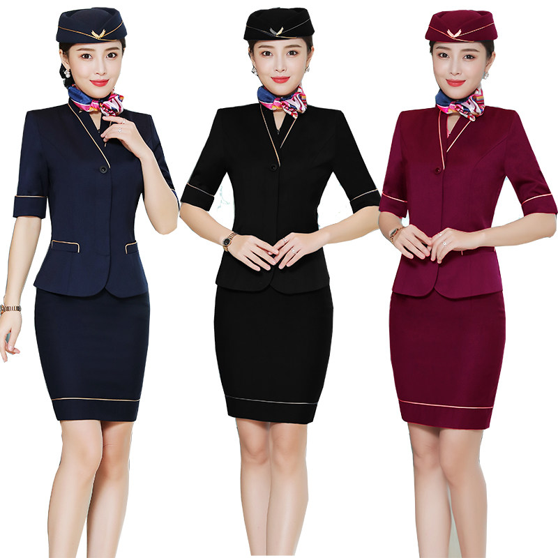 酒店服务员美容师工作服女西服套装夏季新款时尚空姐制服职业套装