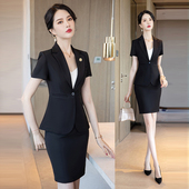 短袖 女夏季 西装 套裙工作服气质美容师酒店正装 职业装 前台工装 套装