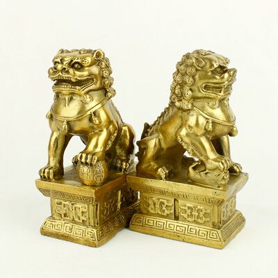 纯铜北京狮摆件风水吉祥物
