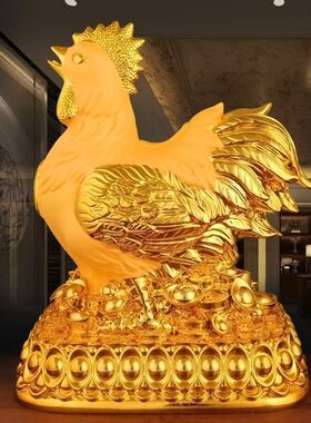 沙金存钱罐金鸡摆件客厅卧室办公室只进不出乔迁新居礼品可存可取