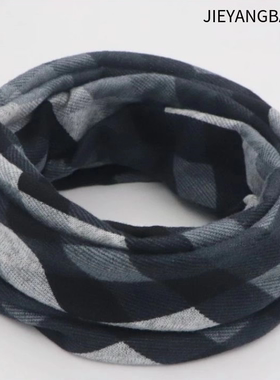 秋冬新款围脖户外保暖防风骑行男冬季男士两用柔软护脖套脖套灰色