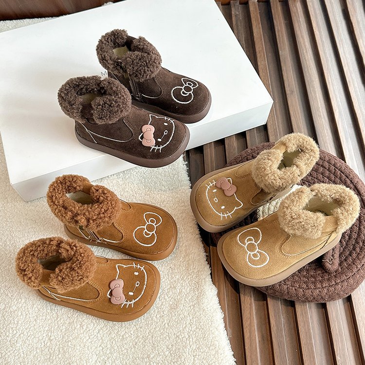 儿童加绒雪地靴2025冬季新款棉靴